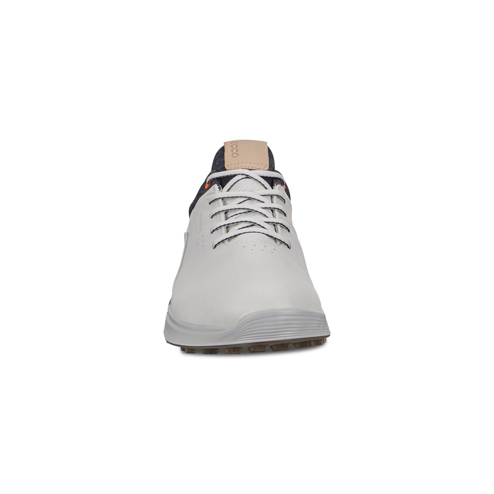 Mens Golf Shoes - ECCO S-Three Spikeless - White/Black - 7158SMXWV